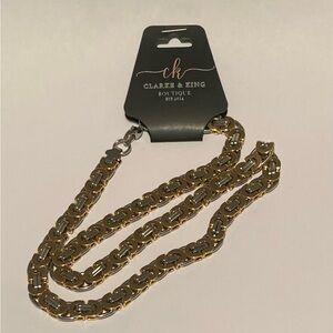 Men’s Stainless Steel Egyptian Byzantine Flat Necklace